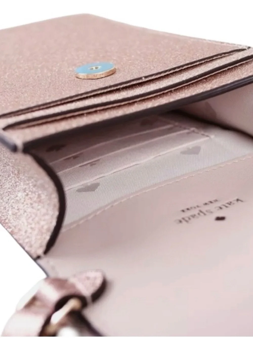 kate spade Crossbody Glitter Rose Gold! NWT in Factory Packing w/ free bag charm